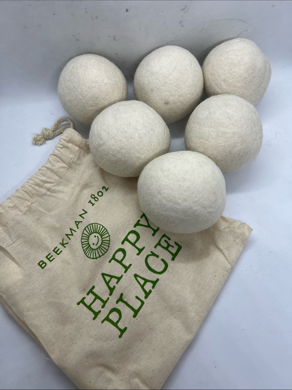 Beekman 1802 Happy Place Wool Dryer Balls with Storage Bag